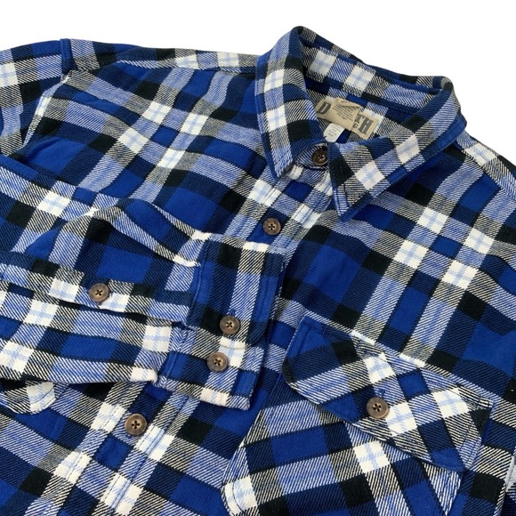 Duluth Pack Other - Duluth Trading Mens XL Tall Burlyweight Flannel Shirt Button Up Thick Heavy Blue
